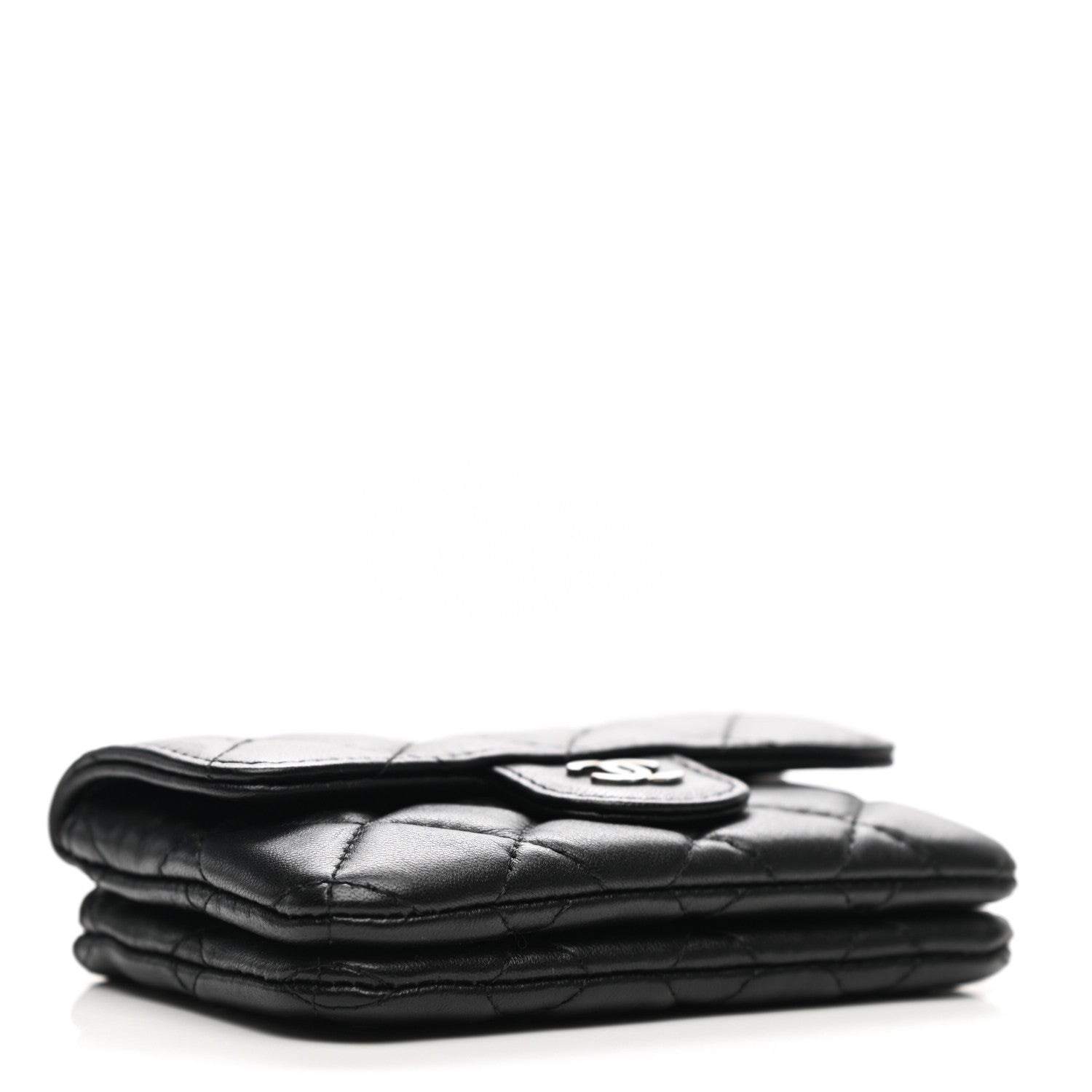 Chanel Lambskin Quilted Zip Card Holder Black 4 of 10