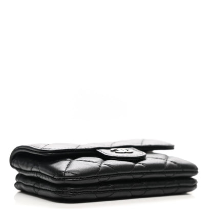 Chanel Lambskin Quilted Zip Card Holder Black 4 of 10