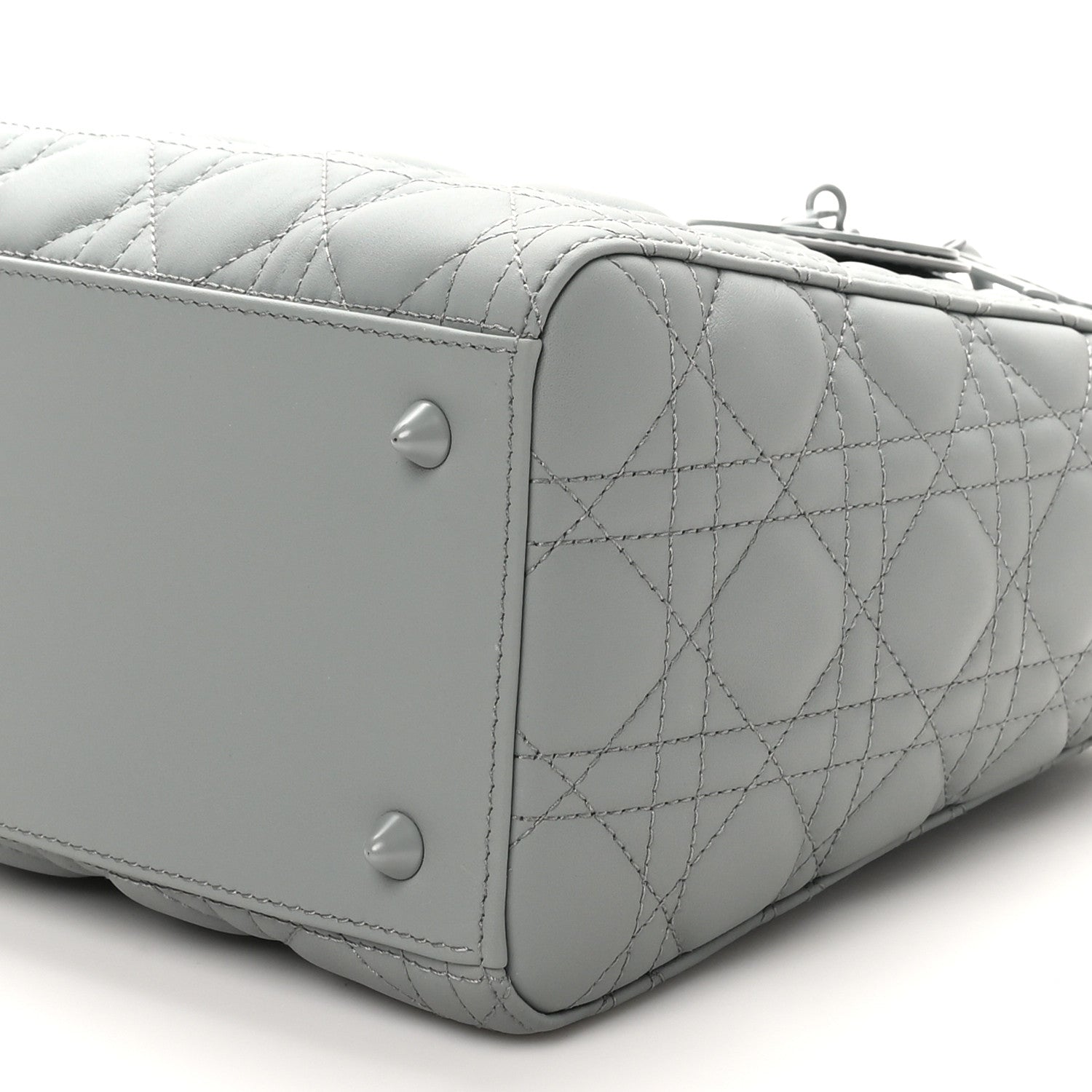 Christian Dior Ultra Matte Calfskin Cannage Medium Lady Dior Grey