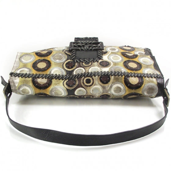 Extra Large Snakeskin Circles Baguette Bag