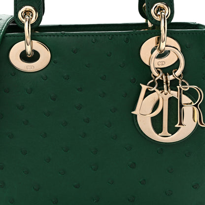 Christian Dior Ostrich Small Lady Dior Green 7 of 9