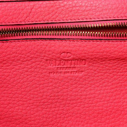 Valentino Garavani Pebbled Calfskin Medium Rockstud Tote Fuxia Fluo 6 of 16