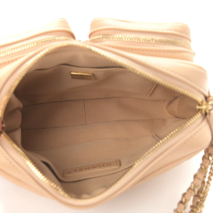 Chanel Calfskin Quilted Small Camera Case Beige 5 of 9