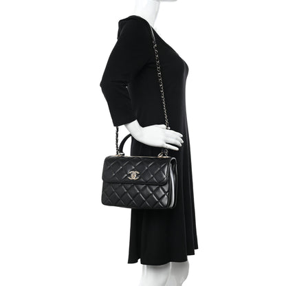 Chanel Lambskin Quilted Small Trendy CC Dual Handle Flap Bag Black 2 of 12