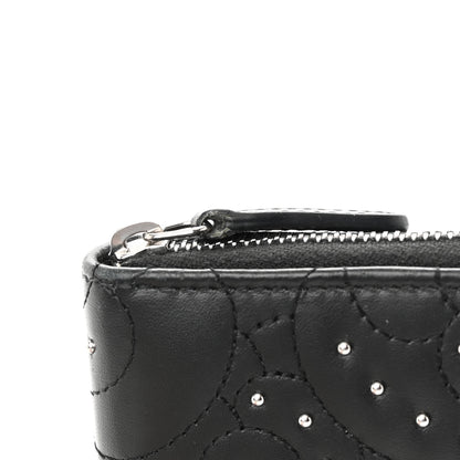 Chanel Lambskin Camellia Studded Medium Gusset Zip Around Wallet Black 12 of 12