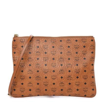 MCM Visetos Medium Crossbody Pouch Cognac 1 of 9