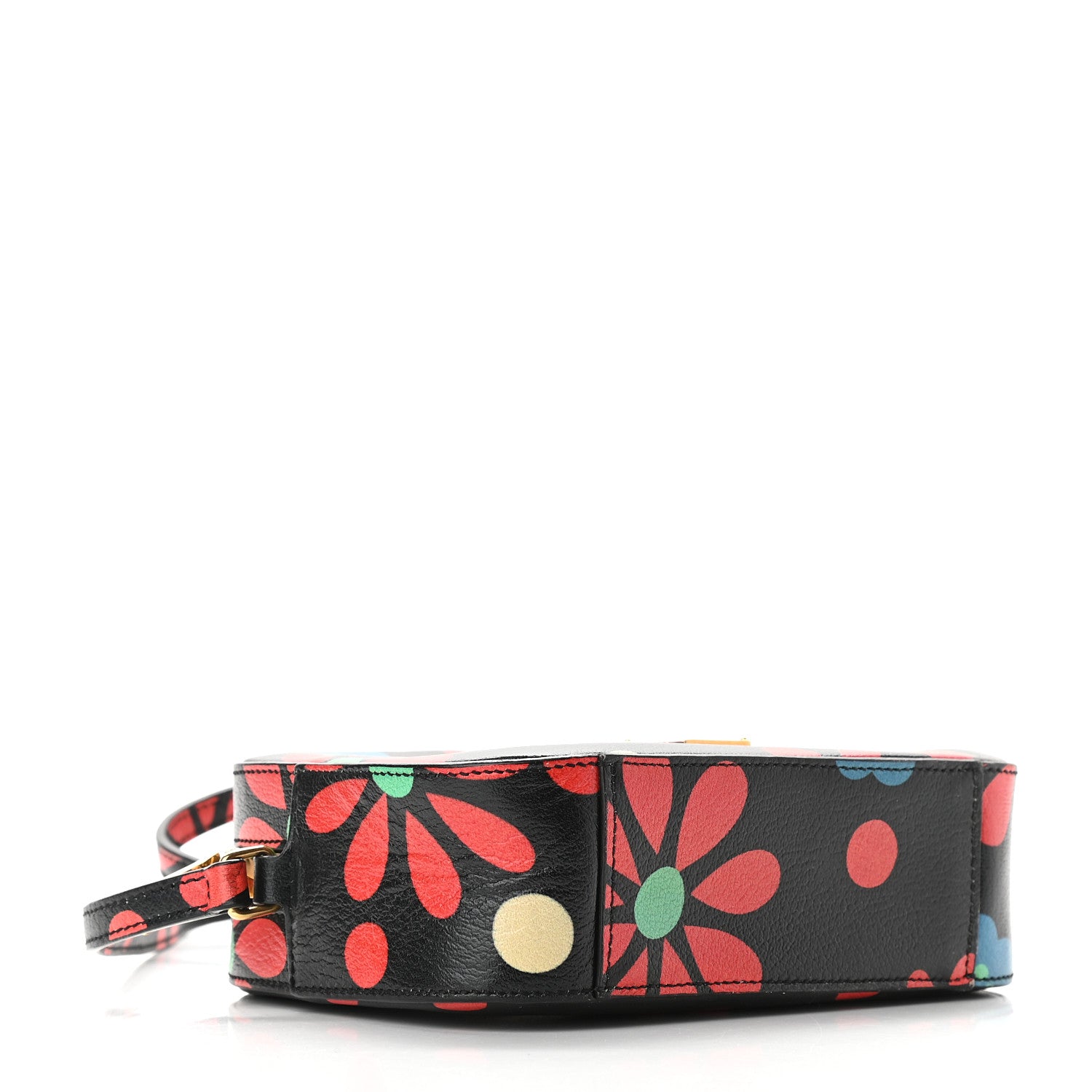 Saint Laurent Calfskin Floral Print Small Classic Monogram Camera Bag Black 4 of 9