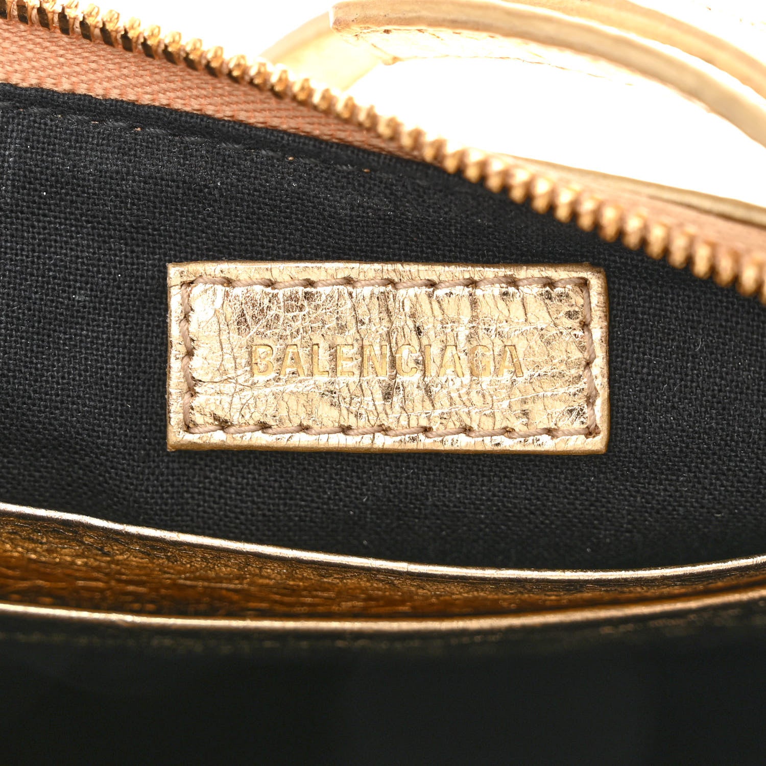 Balenciaga Metallic Arena Agneau Crystal Le Cagole Mini Purse With Chain Light Gold 6 of 11