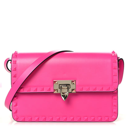 Valentino Garavani Smooth Calfskin Enamel Tonal Rockstud23 Shoulder Bag Pink PP 1 of 9