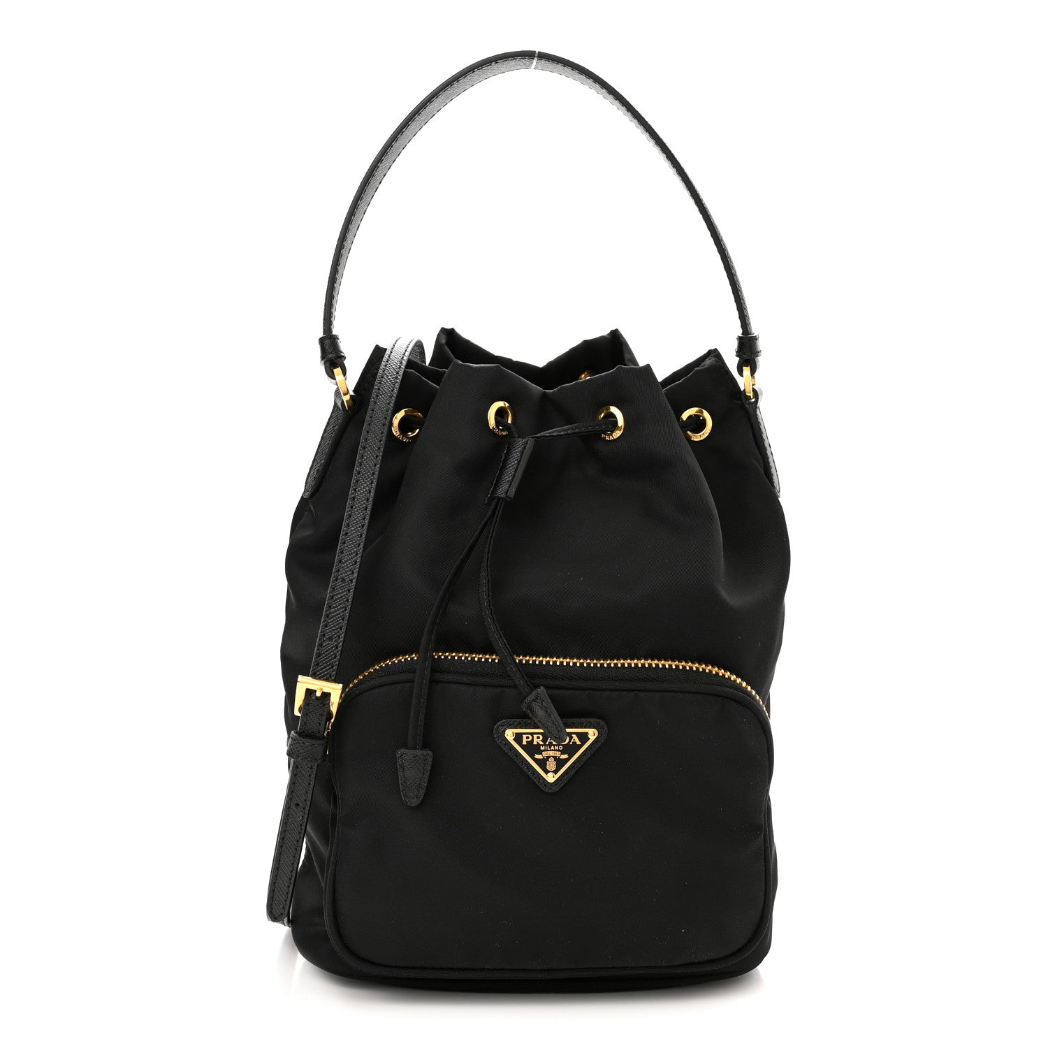 Prada Re-Nylon Duet Drawstring Shoulder Bag Black 1 of 8
