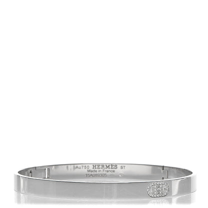 Hermes 18K White Gold Diamond PM H D'Ancre Bracelet ST 1 of 5