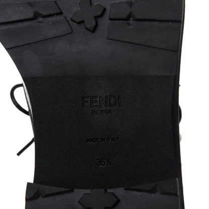 Fendi Calfskin Studded Bugs Combat Boots 36.5 Black 9 of 10