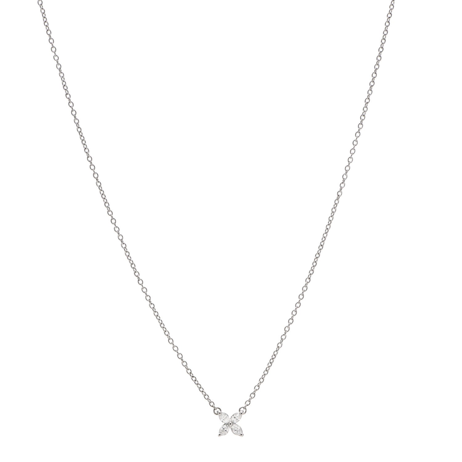 Tiffany Platinum Diamond Mini Victoria Necklace 1 of 6