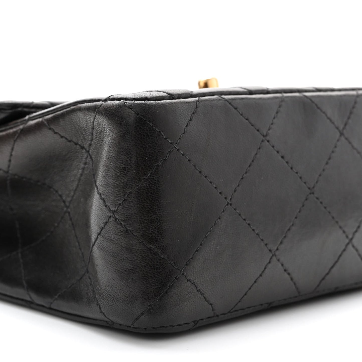 Lambskin Quilted Mini Square Flap Black
