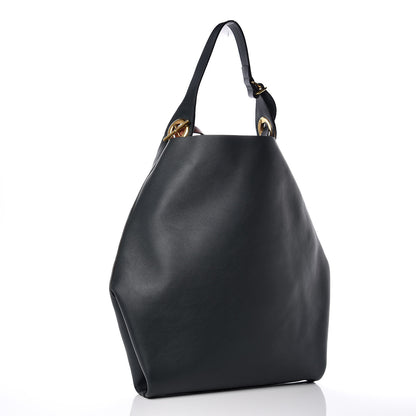 Burberry Calfskin Medium Grommet Detail Tote Dark Emerald 3 of 7