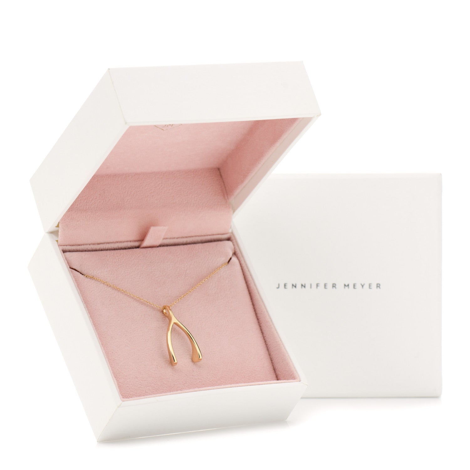 Jennifer Meyer 18K Yellow Gold Wishbone Pendant Necklace 7 of 7