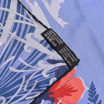 Hermes Cashmere Silk Tyger Tyger Shawl 140 Lavande Orange Black 7 of 7