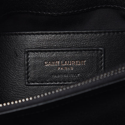 Saint Laurent Sheepskin Matelasse Chevron Monogram Medium College Bag Black 7 of 10