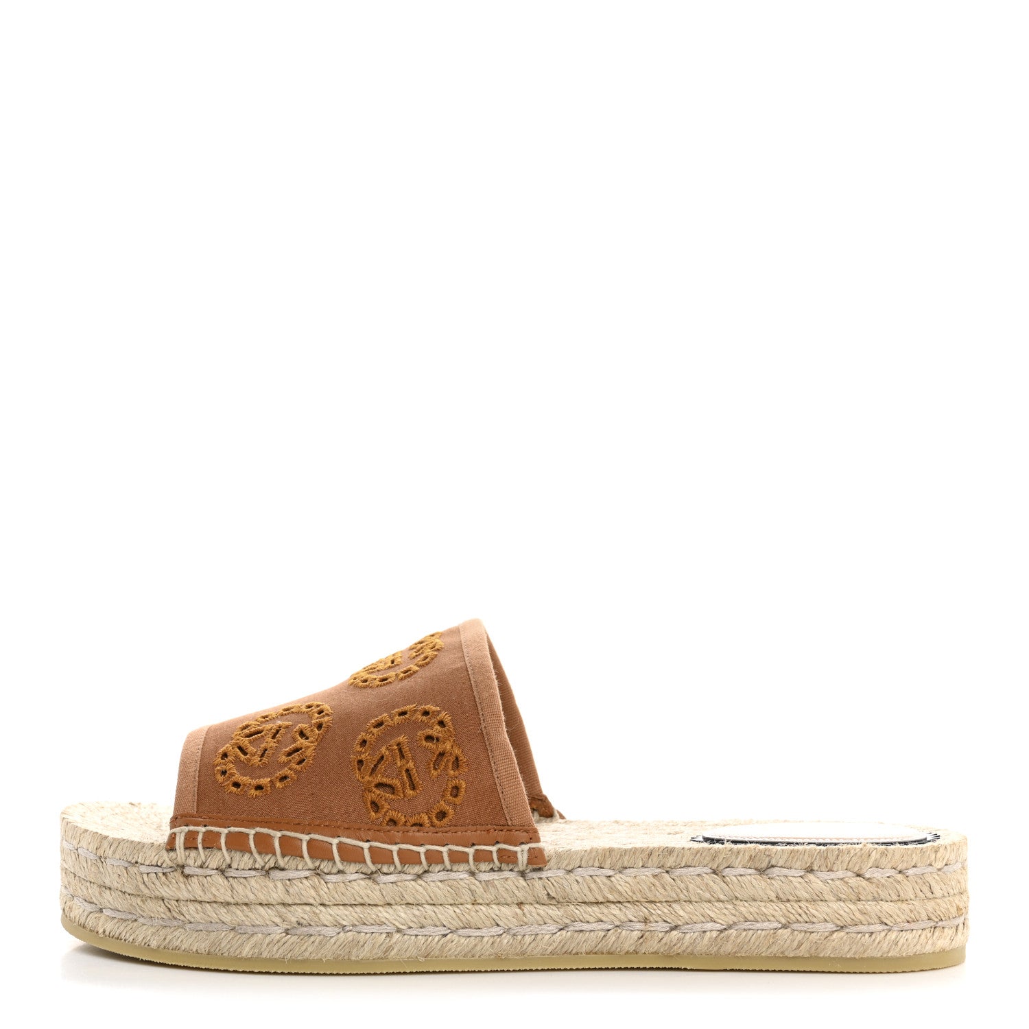 Gucci Canvas Interlocking G Damita Espadrille Sandals 39 Blondie Cognac 1 of 10