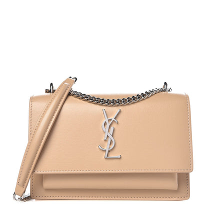 Saint Laurent Calfskin Monogram Sunset Chain Wallet Dark Beige 1 of 6