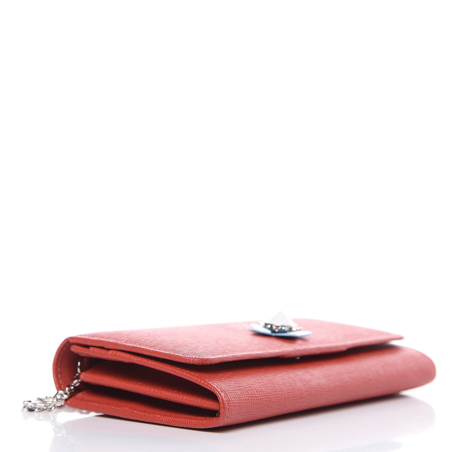 Fendi Vitello Elite Flowerland Continental Wallet On Chain Red 4 of 8