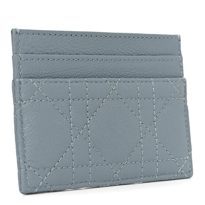 Christian Dior Supple Calfskin Cannage Caro Five-Slot Card Holder Cloud Blue 3 of 7