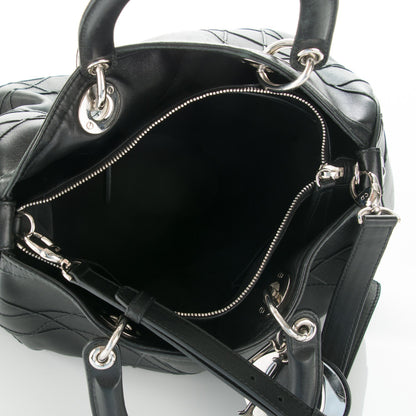 Christian Dior Lambskin Cannage Granville Polochon Black 5 of 7
