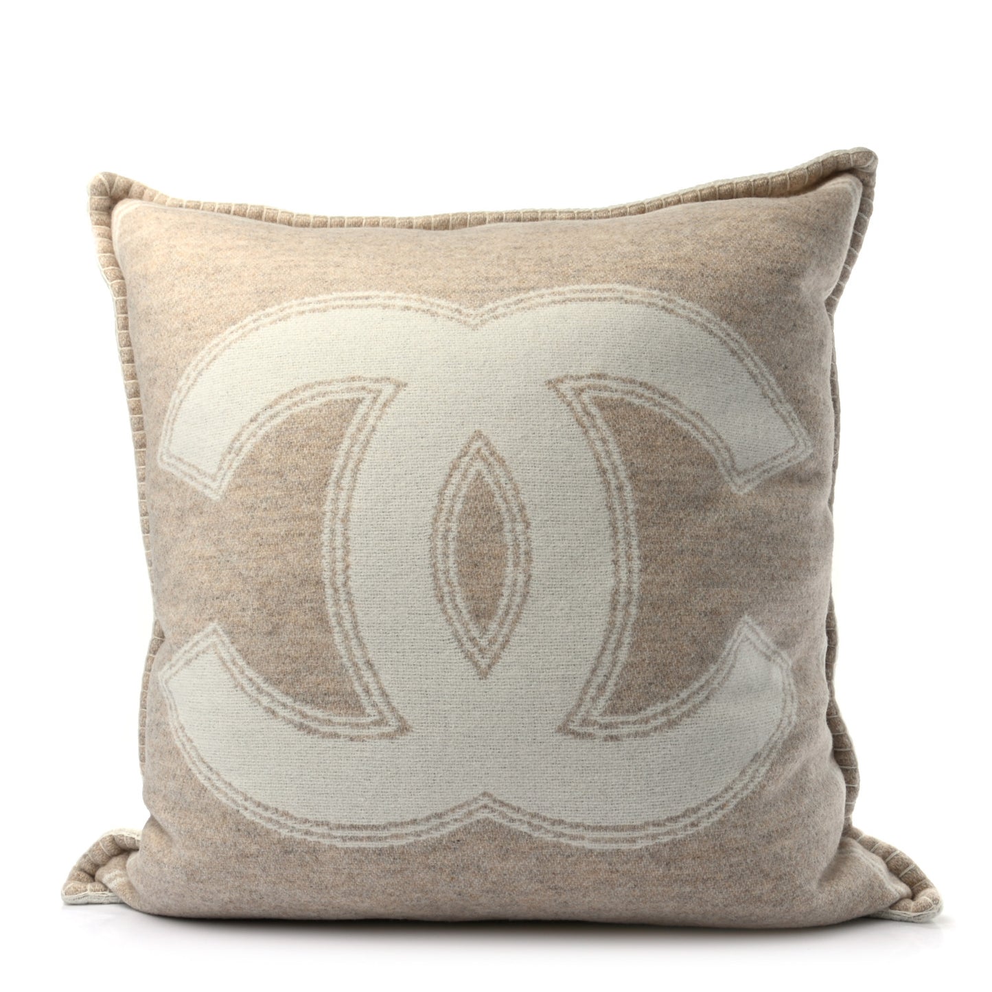 Merino Wool Cashmere CC Pillow Beige Off White