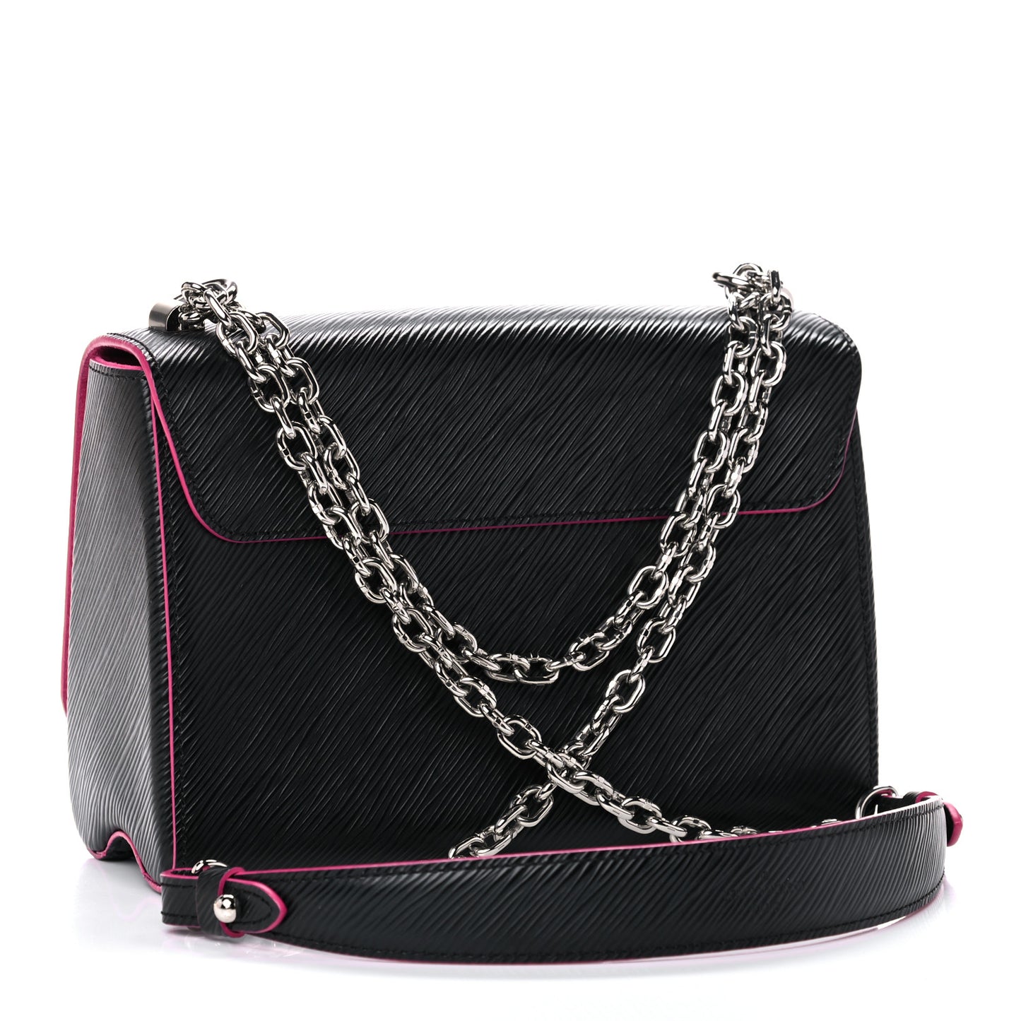Epi Twist Shoulder Bag MM Black Pink