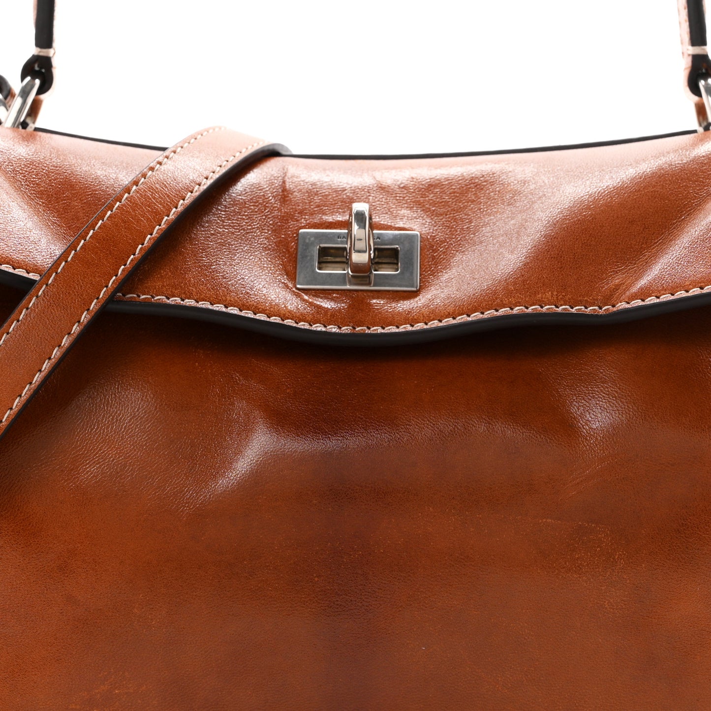 Vegetable Tanned Lambskin Small Rodeo Top Handle Handbag Tan Cowboy