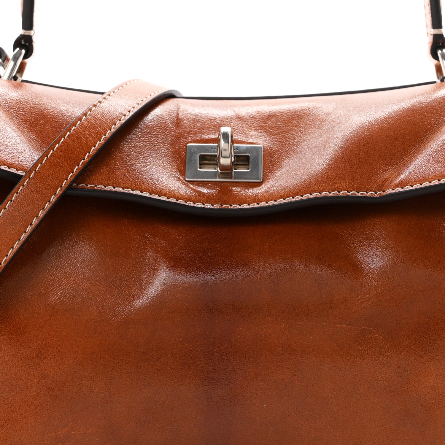 Balenciaga Vegetable Tanned Lambskin Small Rodeo Top Handle Handbag Tan Cowboy 7 of 9
