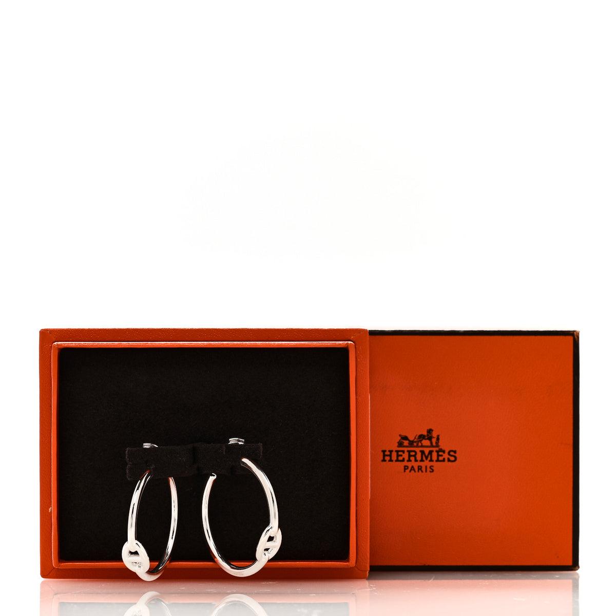 Hermes Sterling Silver Chaine D'Ancre Enchaine Hoop Earrings 5 of 5