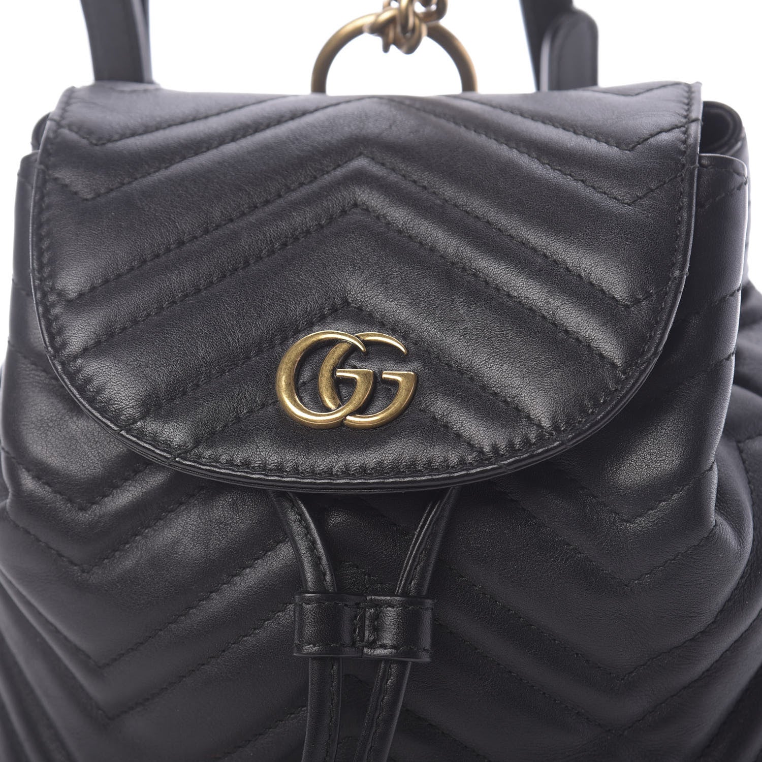 Gucci Calfskin Matelasse GG Marmont Flap Backpack Black 7 of 9
