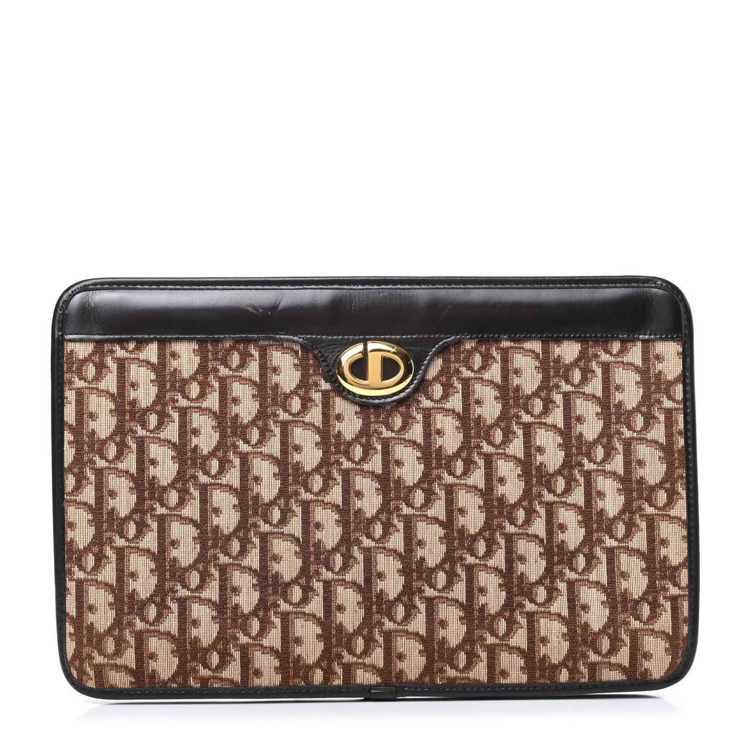 Monogram Pouch Clutch Brown
