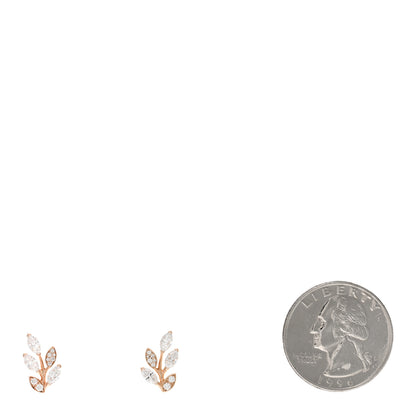 Tiffany 18K Rose Gold Diamond Small Victoria Vine Earrings 2 of 4