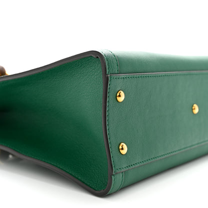 Gucci Wonka Grain Calfskin Small Diana Tote Bag Green Yellow Fluo 9 of 12