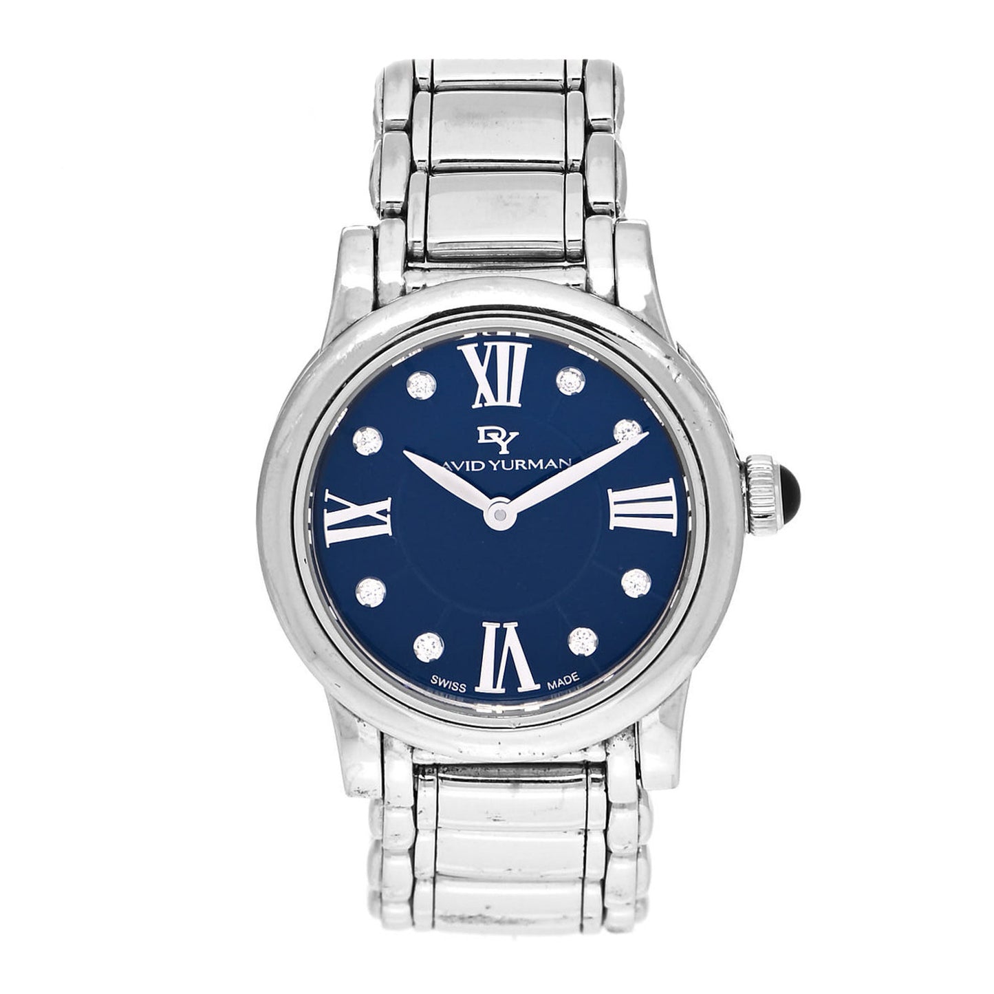 Stainless Steel Diamond 30mm Classic Quartz Watch Blue