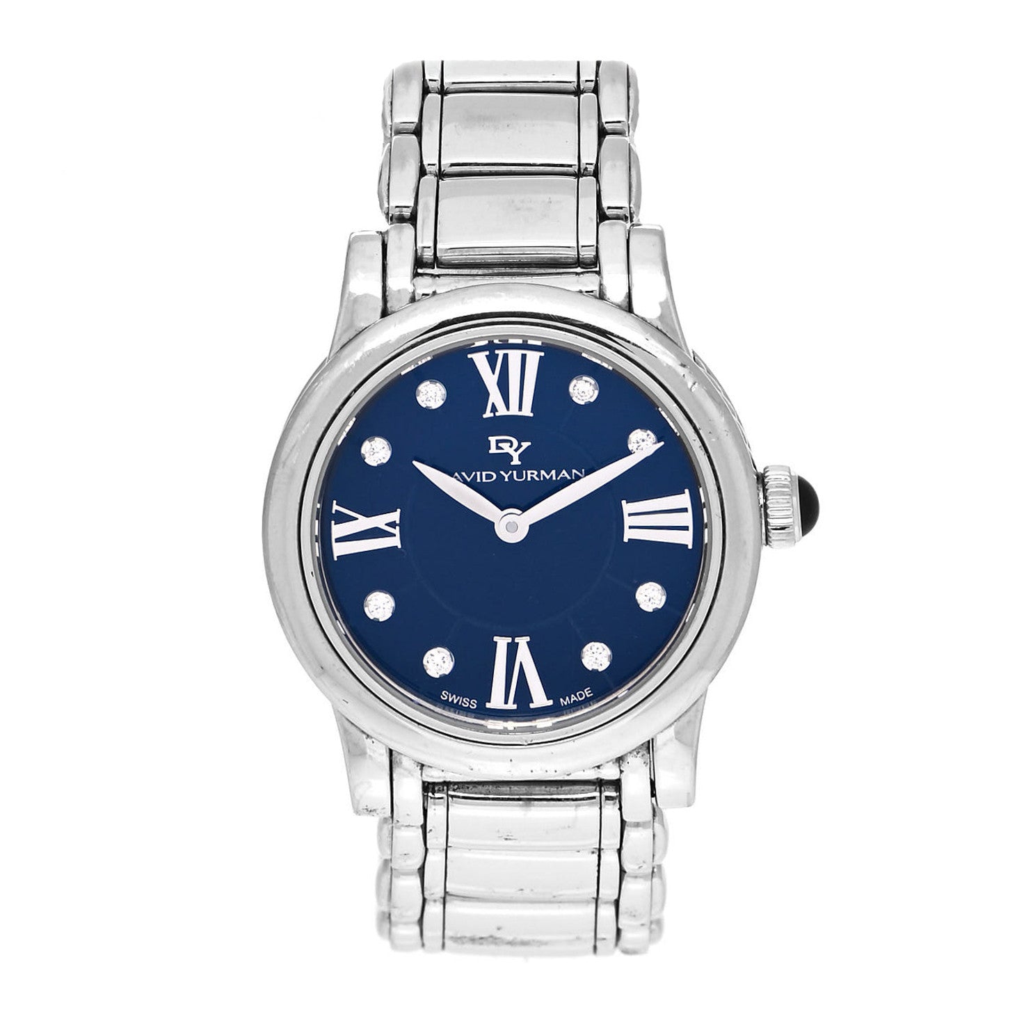 David Yurman Stainless Steel Diamond 30mm Classic Quartz Watch Blue 1 of 4