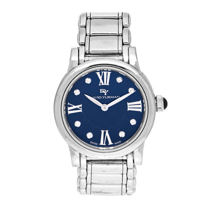 David Yurman Stainless Steel Diamond 30mm Classic Quartz Watch Blue 1 of 4