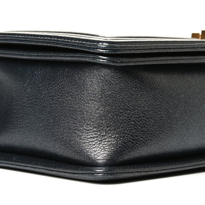 Chanel Metallic Calfskin Quilted New Medium Boy Flap Dark Grey 7 of 10