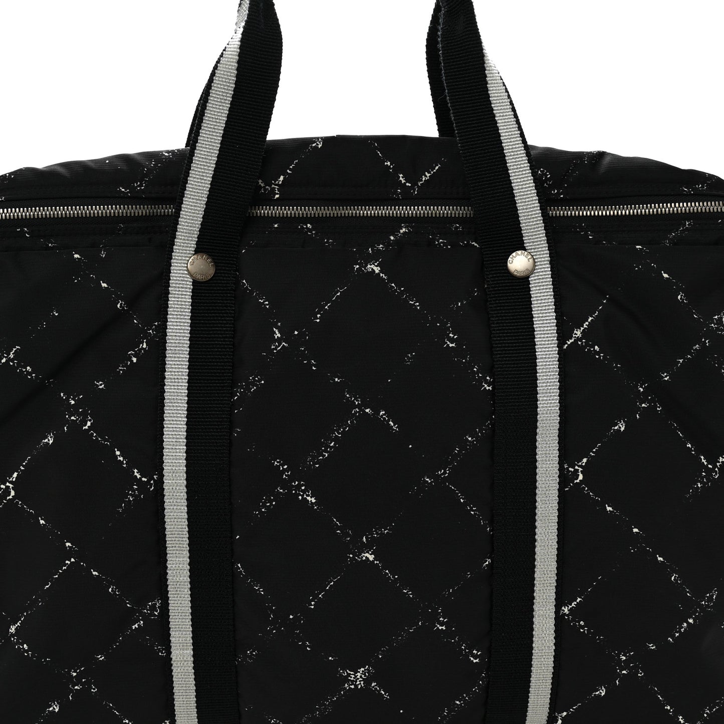 Nylon Large Travel Duffle Bag Black