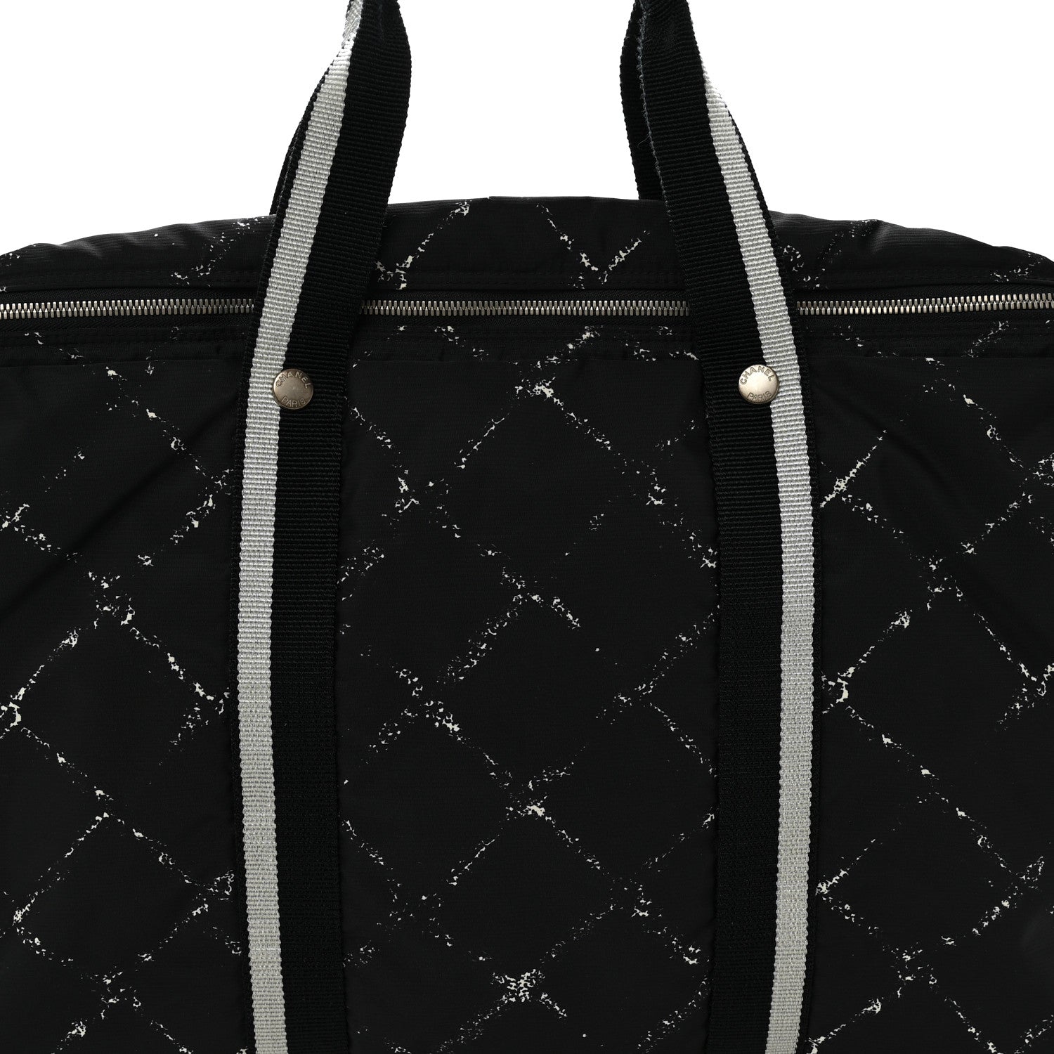 Chanel Nylon Large Travel Duffle Bag Black 8 of 10