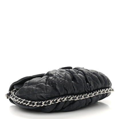 Chanel Washed Lambskin Quilted Medium Chain Around Flap Navy 4 of 9