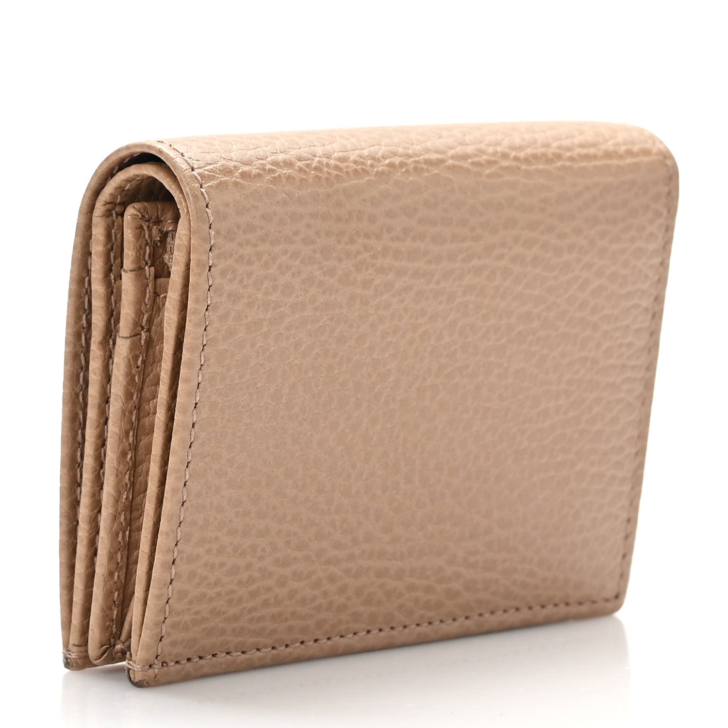 Gucci Dollar Calfskin Enamel Monochrome GG Marmont Card Case Camelia 3 of 8