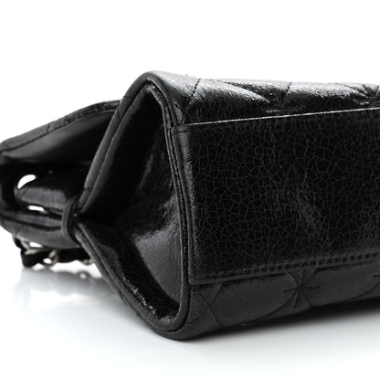 Chanel Glazed Crackled Calfskin Mademoiselle Flap Black 9 of 13
