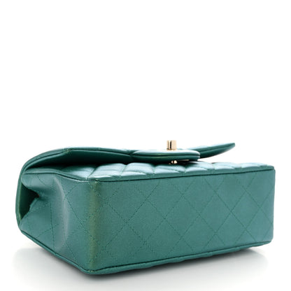 Chanel Iridescent Calfskin Quilted Mini Rectangular Flap Green 4 of 10