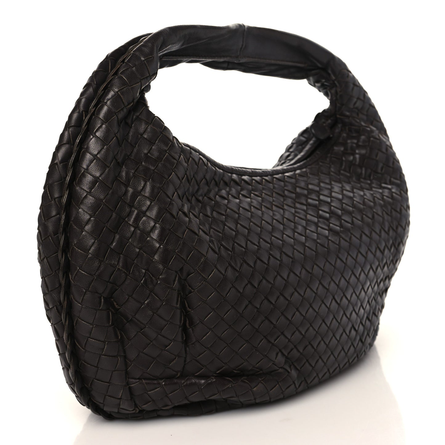 Nappa Intrecciato Medium Veneta Hobo Ebano