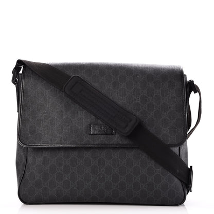 Gucci GG Plus Monogram Medium Flap Messenger Bag Black 1 of 7
