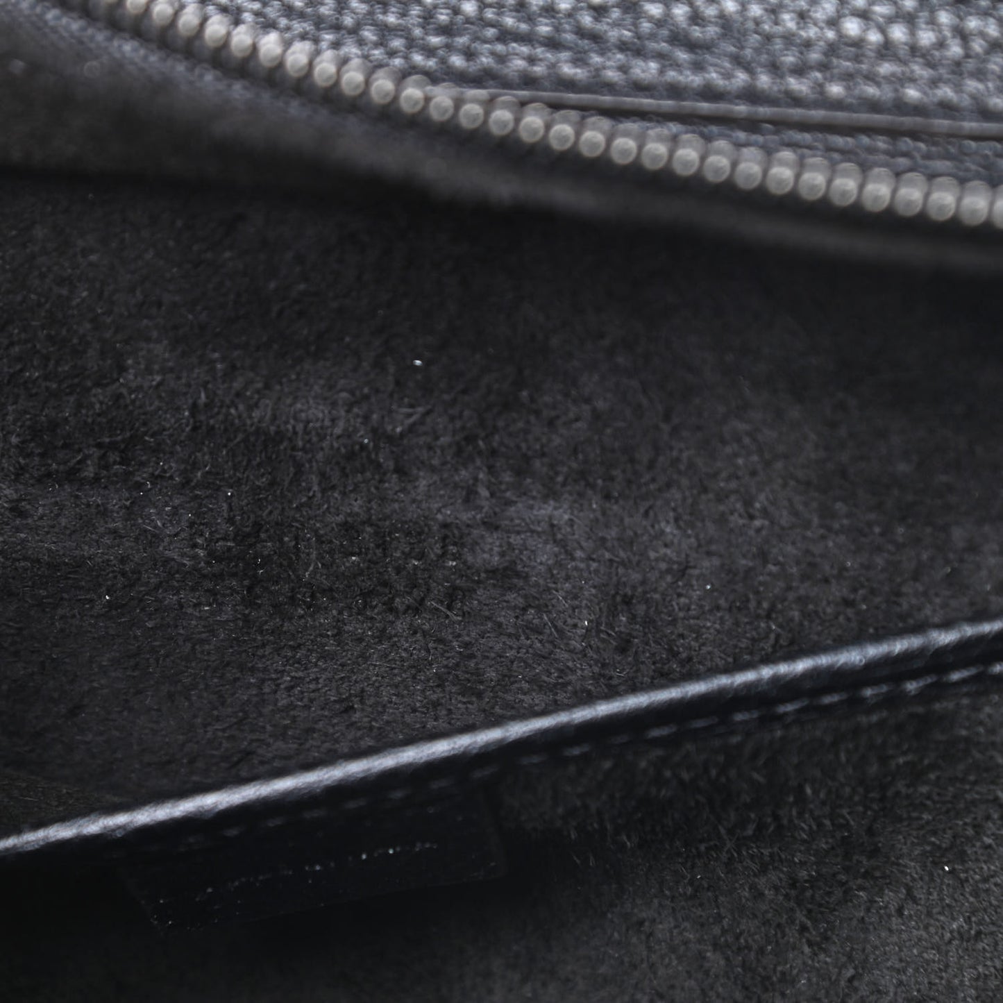 Drummed Calfskin Nano Luggage Black