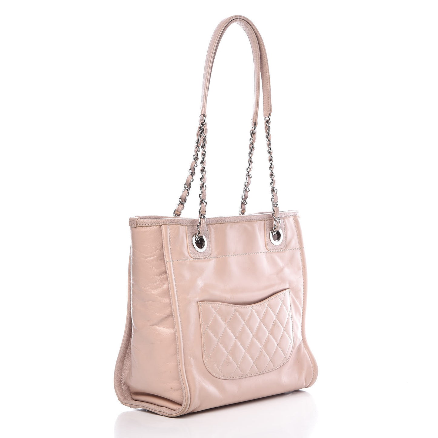 Glazed Calfskin Mini Deauville Tote Light Pink